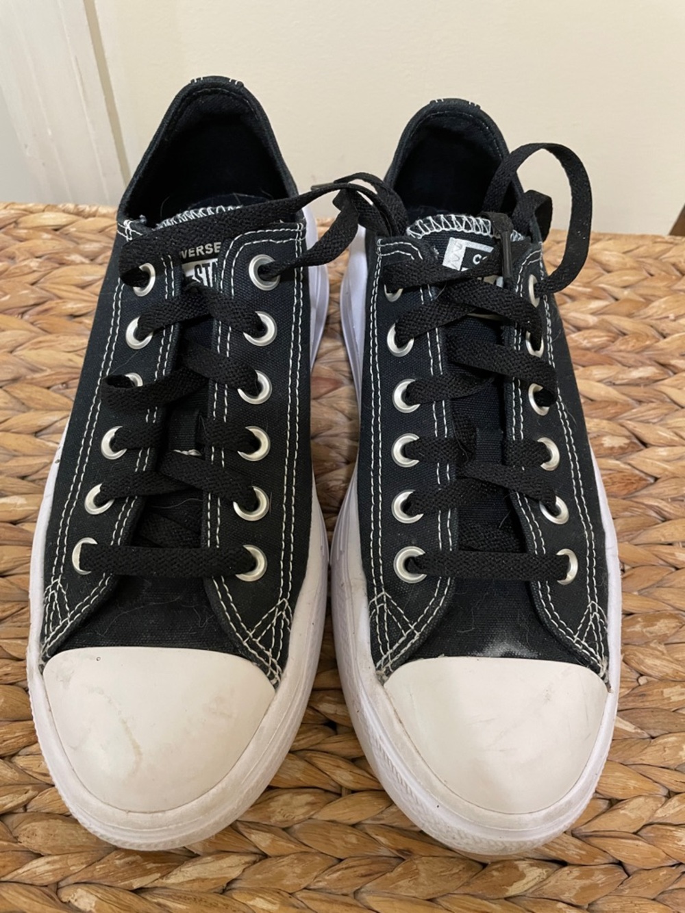 Converse Black and White Low Top Canvas Sneakers